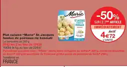 Monoprix MARIE Plat cuisiné St-Jacques fondue de poireaux riz basmati offre