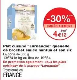 Monoprix LARNAUDIE Plat cuisiné quenelle de brochet sauce nantua et son riz offre