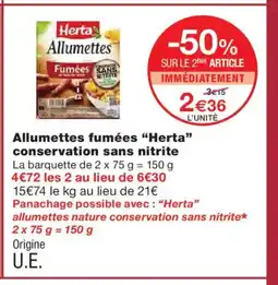 Monoprix HERTA Allumettes fumées conservation sans nitrite offre