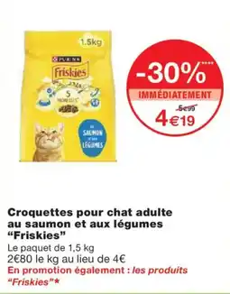 Monoprix FRISKIES Croquettes pour chat adulte au saumon et aux légumes offre