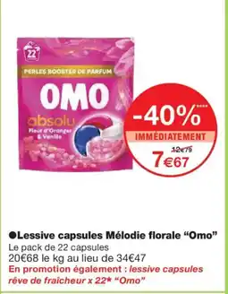 Monoprix OMO Lessive capsules Mélodie florale offre