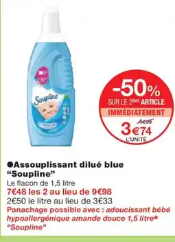 Monoprix SOUPLINE Assouplissant dilué blue offre