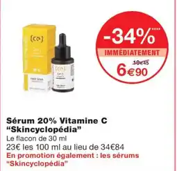 Monoprix SKINCYCLOPÉDIA Sérum 20% Vitamine C offre