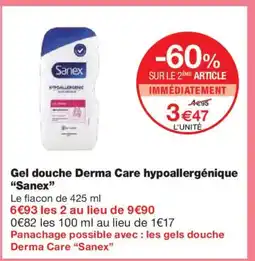 Monoprix SANEX Gel douche Derma Care hypoallergénique offre