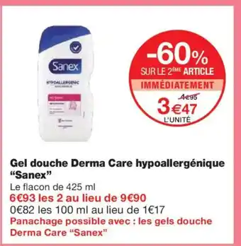 Monoprix SANEX Gel douche Derma Care hypoallergénique offre