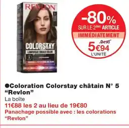 Monoprix REVLON Coloration Colorstay châtain N° 5 offre