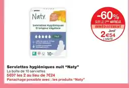 Monoprix NATY Serviettes hygiéniques nuit offre