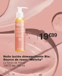 Monoprix MELVITA Huile lactée démaquillante Bio Source de roses offre