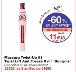 Monoprix BOURJOIS Mascara Twist-Up 01 Twist Lift And Freeze offre