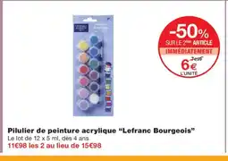 Monoprix LEFRANC BOURGEOIS Pilulier de peinture acrylique offre