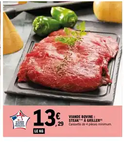 E.Leclerc Viande bovine steak à griller offre