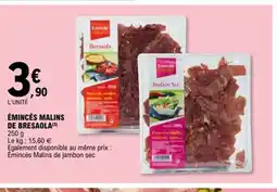 E.Leclerc Émincés malins de bresaola offre