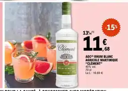 E.Leclerc CLÉMENT Aoc rhum blanc agricole martinique offre