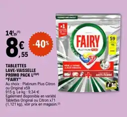 E.Leclerc FAIRY Tablettes lave-vaisselle promo pack l offre