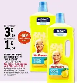 E.Leclerc MR PROPRE Nettoyant dilué citrons d'été offre
