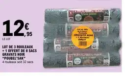 E.Leclerc POUBEK SAK Lot de 3 rouleaux +1 offert de 8 sacs gravats noir offre