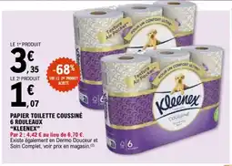 E.Leclerc KLEENEX Papier toilette coussiné 6 rouleaux offre