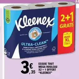 E.Leclerc KLEENEX Essuie tout mega rouleau x2+1 offert offre