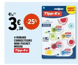 E.Leclerc 4 rubans correcteurs mini pocket mouse offre