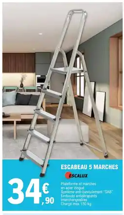 E.Leclerc ESCALUX Escabeau 5 marches offre