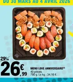 E.Leclerc Menu love anniversaire offre