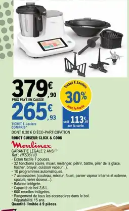 E.Leclerc MOULINEX Robot cuiseur click & cook offre