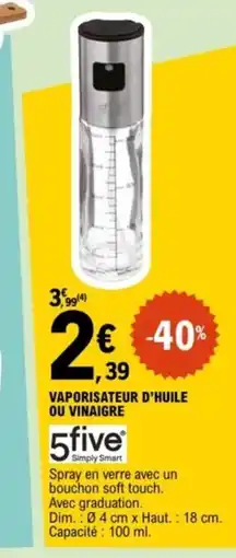 E.Leclerc 5FIVE Vaporisateur d'huile ou vinaigre offre