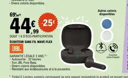 E.Leclerc JBL Écouteur sans fil wave flex offre
