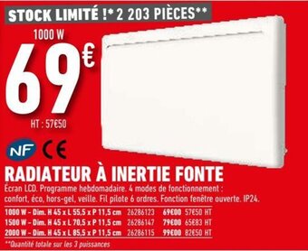 Brico Cash Radiateur à inertie fonte offre