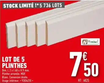 Brico Cash Lot de 5 plinthes offre