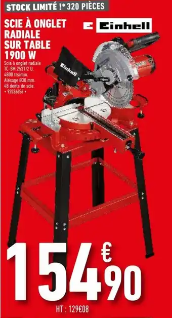 Brico Cash Scie à onglet radiale sur table 1900 W offre