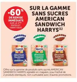 Hyper U HARRYS Sur la gamme sans sucres american sandwich offre