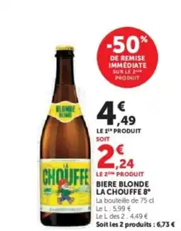 Hyper U LA CHOUFFE 8° Biere blonde offre
