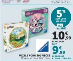 Hyper U Puzzle rond 500 pieces offre