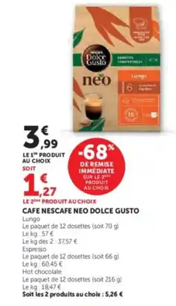 Hyper U Cafe nescafe neo dolce gusto offre