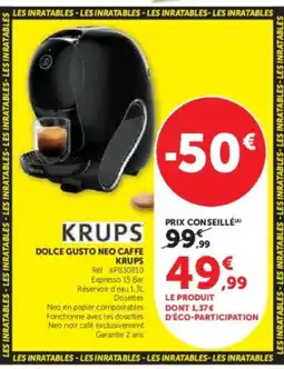 Hyper U KRUPS Dolce gusto neo caffe offre