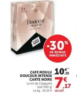 Hyper U CARTE NOIRE Cafe moulu douceur intense offre
