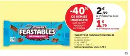 Hyper U FEASTABLES Tablette de chocolat offre