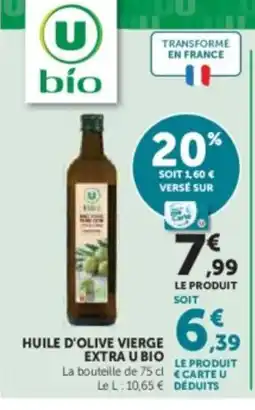 Hyper U Huile d'olive vierge extra u bio offre
