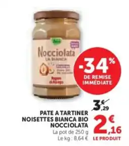 Hyper U NOCCIOLATA Pate a tartiner noisettes bianca bio offre