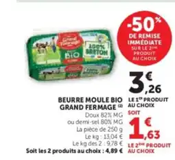 Hyper U GRAND FERMAGE Beurre moule bio offre