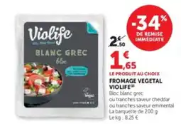 Hyper U VIOLIFE Fromage vegetal offre