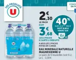 Hyper U U Eau minerale naturelle magnesienne offre