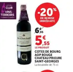 Hyper U CHATEAU PRIEURE SAINT-GEORGES Cotes de bourg aop rouge offre