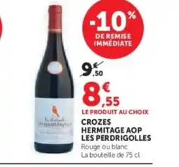 Hyper U Crozes hermitage aop les perdrigolles offre