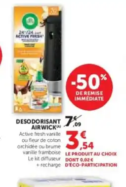 Hyper U AIR WICK Desodorisant offre