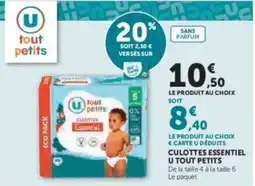 Hyper U Culottes essentiel u tout petits offre