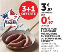 Hyper U Boudin noir à l'ancienne aux oignons ou aux pommes ou boudin blanc nature offre