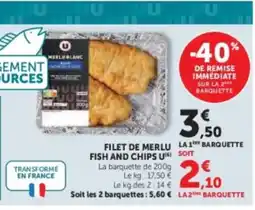 Hyper U U Filet de merlu fish and chips offre