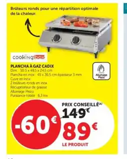 Hyper U Plancha à gaz cadix offre